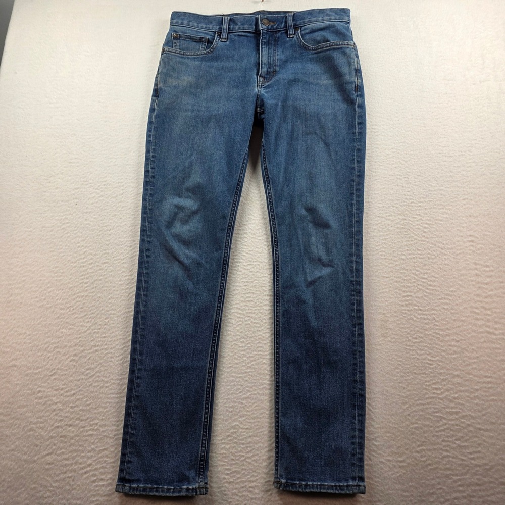Banana Republic Traveler Jeans Mens 30x30 Dark Indigo Slim Straight Stretch Blue